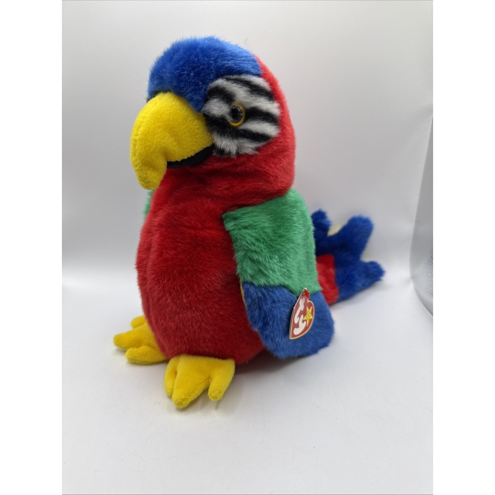 Ty Beanie Buddies Parrot Jabber Tropical 9" Tall Bird 1999 Bean Plush‎ 1725